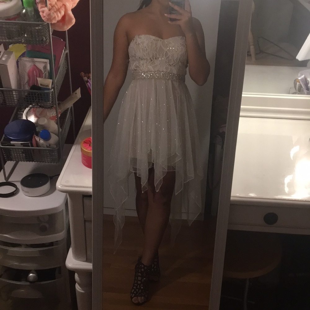 Strapless Sparkly High Low Dress!